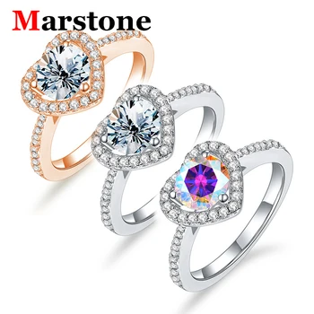 1/2CT D Szín Moissanite Gyémánt Női Szív Gyűrű kiváló Minőségű, Klasszikus 925 Sterling Ezüst Eljegyzési Partin a Nők Új 2023