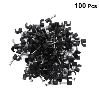 100 8 mm-es Műanyag Kábel, Klip Wire Kábel Rögzítő Kültéri Kábel Klipek Szervező Fal Csipesz (Fekete)