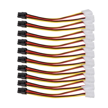 10DB Molex (4-Pin), hogy a PCI-E (6 Tűs) Hálózati Átalakító Adapter Csatlakozó