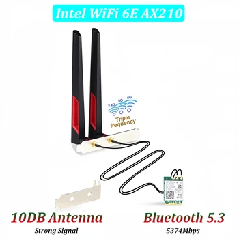 10DBi Antenna M. 2 Asztali Készlet Intel WiFi 6E AX210 WiFi 6 AX200 WiFi 5 7265NGW Vezeték nélküli Kártya, Bluetooth, WiFi, 2 Az 1-ben PC