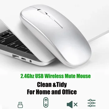 2,4 Ghz-es Vezeték nélküli Gaming Mouse Egyetlen Mód, Csendes Egér, USB Vevőegység PC Laptop Notebook Állítható DPI Home & Office Egerek