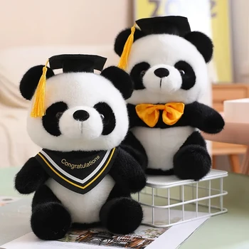 26cm Kedves Doktor Panda Plüss Játékok Kawaii Panda Medve Doctorial Kalap kitömött állatokra gerjed Baba, Plüss Állat, Játék, a Gyerekek Ballagási Ajándék