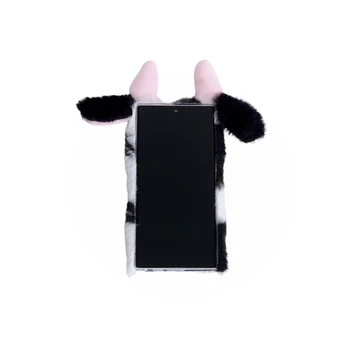 3D-s Aranyos Tehén Meleg Szőrme Plüss Telefon Esetében A Xiaomi13 Ultra 13Lite 12 12S 12X 11 11 Pro 10 9 9T Pro 9SE 8 7 6 6X A2 Puha hátlap
