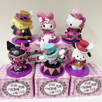 6db/Set Sanrio Vak Doboz Kuromi Hello Kitty Figura Játékok Álarcosbál Halloween Gyűjtemény Dekoratív Dísz Ajándék Gyerekeknek