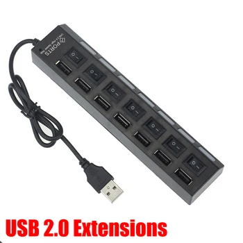 7 Port USB 2.0 Hub Elosztó Multi-Function Felület Hub Extender Hub Laptop Többcélú U Lemez Aljzat Kiterjesztését Splitter