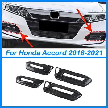A Honda Accord 2018-2021 Szénszálas Első Lökhárító Ködlámpa DRL Nappali Távolsági fényszóró takaró Keretet Hood Rács Módosítása