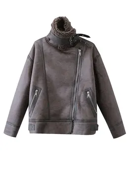 A Nők A Divat Meleg Vastag Kabát 2023 Téli Hosszú Ujjú Cipzár Bő Kabát Női Alkalmi Pocket Magas Streetwear