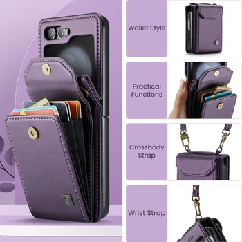 A Samsung Flip 5 Kártyahely Táska, Pénztárca Bőr tok Samsung Galaxy Z Flip 5 Flip5 Zflip5 5G Mobiltelefon Borító
