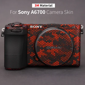 A Sony Alpha 6700 Bőr a6700 Fényképezőgép Bőr Anti-Semmiből Védő Matrica Ezüstös Piros Színek Ezüstös Színek