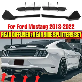 Autó Hátsó Lökhárító Ajak Diffúzor Spoiler Hátsó Oldalán Osztók Kötény Füleket, A Ford Mustang 2018-2021 Alváz Spoiler Deflektor