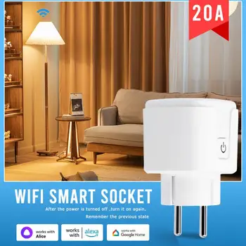EWelink WiFi Smart Plug 20A EU Smart Socket A Hatalom Monitor Időzítés Elektromos Aljzat Támogatja Alexa, a Google Haza Yandex Alice