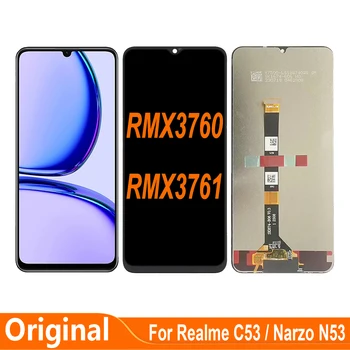 Eredeti OPPO Realme C53 Narzo N53 RMX3761 RMX3760 LCD Kijelző érintőképernyő Digitalizáló Közgyűlés