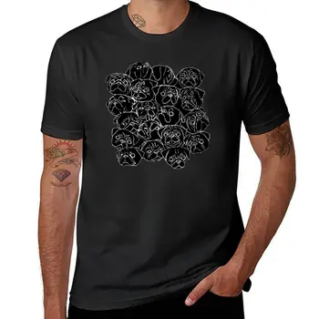 Fekete Mopsz T-Shirt szöszi póló nyári felső aranyos ruhát hippi ruhák Férfi póló
