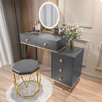 Fény Luxus fésülködő Asztal Hálószoba Modern, Egyszerű Kis Lakás, Smink Éjjeli Tároló Szekrény Beépített Multi-function