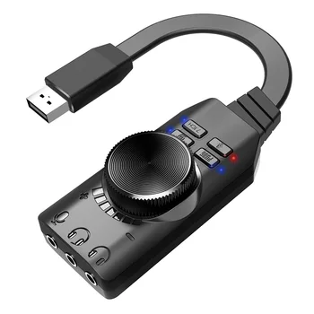 GS3 7.1 Csatornás hangkártya Átalakító Adapter Külső USB Audió Fülhallgató, SZÁMÍTÓGÉP