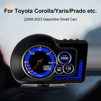 Hud Kijelzőt Autó OBD2 Nyomtávú GPS Sebességmérő RPM Fordulatszámmérő, Víz, Olaj Hőmérséklet Mérő Toyota Corolla/Yaris/Prado 2008-2023