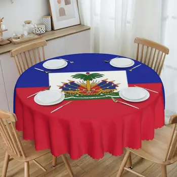 Kerek Zászló Haiti terítő Vízálló Terítő 60 cm Asztal Fedezni Konyha Ebédlő