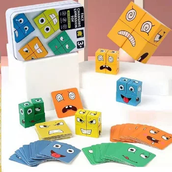 Kocka Arc Változó Építőkövei Társasjáték Fa Puzzle Montessori Kifejezés Fa Tömb, Gyerekeknek, Gyerek Játékok, Ajándék