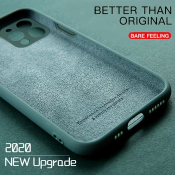 Luxus Eredeti Folyékony Szilikon Telefon tok iPhone 11 Pro Max XS X XR 7 8 6 6 Plusz SE 2 2020 Vékony, Puha Borító Cukorka Színű Esetben