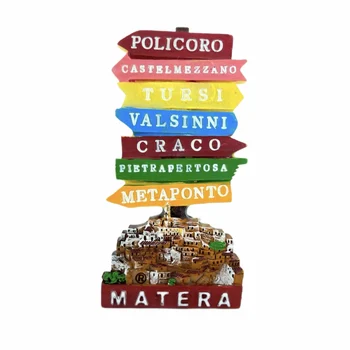 Mattera Olaszország Hűtőmágnesek Szuvenír utcatábla Utazási 3D-s Emlékmű Mágneses Hűtőszekrény Matrica Ajándék, Dekoráció