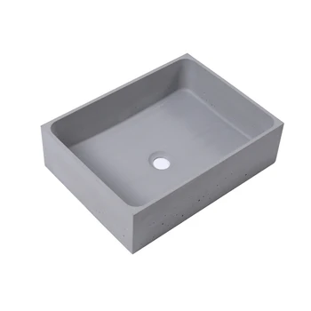 Mikro-cement mosdó Tisztességes képű beton cement szögletes mosdó Fürdőszoba, medence, mosdó mosdó