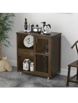 Mobil tea asztal háztartási kis tea asztal asztal bambusz oldalon kabinet vízforraló integrált tea asztal tea, víz kabinet teás készlet