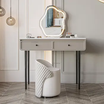 Modern Minimalizmus fésülködő Asztal Hálószoba Bútor Szett Luxus Drag Kreatív Smink Hiúság Asztal Tükörrel D