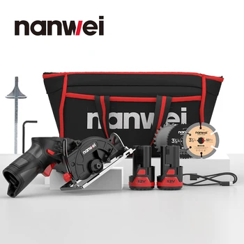 NANWEI Mini 12 v-os körfűrész fa / sűrűség igazgatóság / vastag tábla / szilárd testület vágás / Tpee-C töltési felület