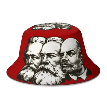 Nyári Unisex Hip-Hop Kalapok Vödör Marx, Engels, Majd Lenin Kommunista Nők Férfiak Halászati Kalapok Őszi Streetwear Kalap Bob