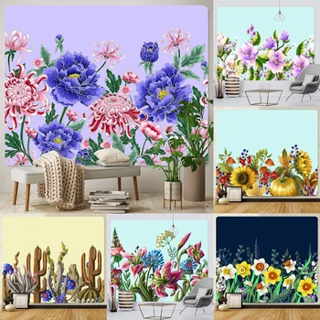 Növény, Virág, Lakberendezési Art Nyomtatás Gobelin Jóga Szőnyeg, Kanapé, Takaró, Lepedő, Testre Szabható,