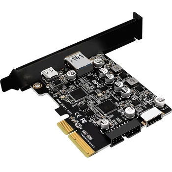 PCIE 3.0-USB 3.2 Kiterjesztése Kártya Típus C Port Előtt TypeE Terjeszkedés Kelő Kártya 19P 20P Adapter Teljes Felület 1xA-Kulcs
