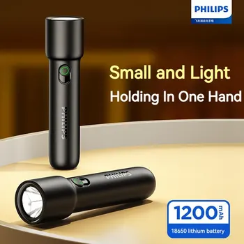 Philips 2023 Új EDC Hordozható Lámpa Újratölthető LED-es Elemlámpa a Defensa Személyes önvédelem Kemping Túrázás