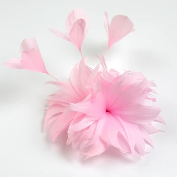Rózsaszín libatoll Trim Virágok Fejdísz Esküvői Party Ruhák Ruha, Kalap Kiegészítők Melltű Dekoráció, Kézműves Tollak