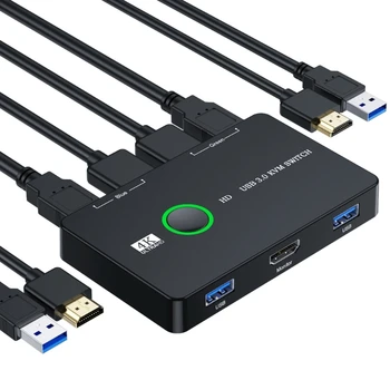 Selector 4K60Hz KVM Kapcsoló HDMI2.0-kompatibilis USB3.0 2X2 2 2