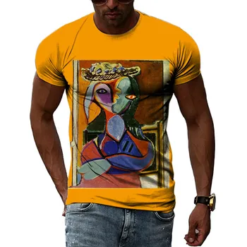 Spanyol Impresszionista Mester Picasso Festmény 3D Nyomtatás Férfiak-shir T Hip-Hop Férfi Ruházat Nő pólók Túlméretes Maximum