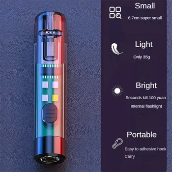 Síp Fény Mini LED Kültéri Erős Fény Hordozható Kulcstartó Lámpa Usb Töltő Hordozható elakadásjelző Kis Zseblámpa