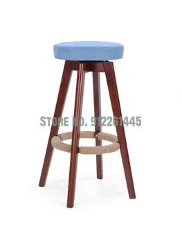 Tömör fa bárpult szék bár szék magas szék recepció egyszerű szék, bárszék forgó zsámoly tömör fa Északi