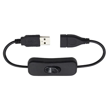 USB-Kábel 28 cm USB 2.0 a Férfi-Nő Kiterjesztését Extender Fekete Kábel Kapcsoló ON OFF Kábel USB Lámpa USB Ventilátor
