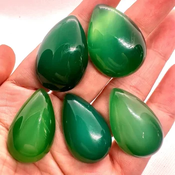 Zöld Achát Kő, víz csepp medál Diy Ékszerek nők kiegészítők nyaklánc Kövek Nagy női 5pc amulett varázsa
