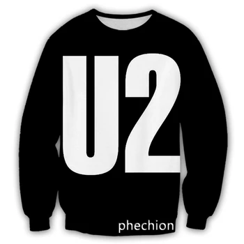 phechion Új Férfiak/Nők 3D Nyomtatott U2 Zenekar Alkalmi Pulóver Divat Streetwear Emberek Laza Sportos Pulóver D19