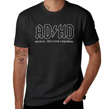 Új ADHD Vissza... Nézd, ez Egy Mókus! T-Shirt fekete póló T-shirt egy fiú, aranyos ruhát tshirts a férfiak