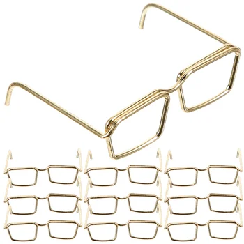 10 Db Szemüveg Keret, Kiegészítők, Arany-Amerikai Babák Lányok Nem Objektív Mini Divatos Ruha Kellékek, Miniatűr