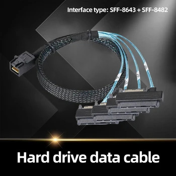 MiniSAS HD SFF-8643 36P, Hogy 4SFF-8482 29 15P SAS Kábel 0.5 m/1m szilárdtestalapú Meghajtó Kábel SATA Merevlemez Számítógép Kellékek