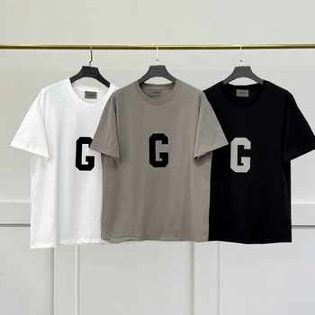 Túlméretezett Essentials T-Shirt G özönlött a Levelet Laza Kiváló Minőségű Pólók Nyáron a Férfiak, a Nők, a Hip-Hop Pamut Rövid Ujjú