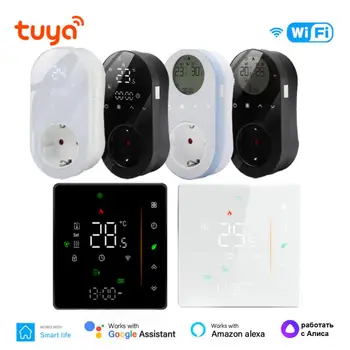 WiFi Tuya Intelligens termosztát Digitális Elektromos / Víz, Fűtés Vezérlő Panel 16A Thmostat Aljzat Az Intelligens Élet Alexa